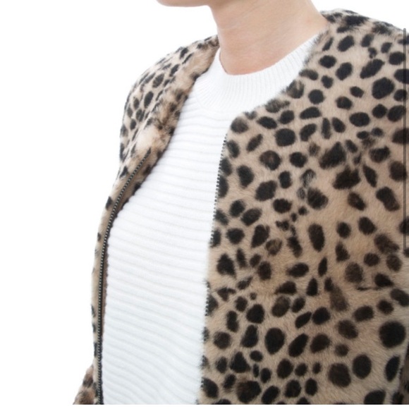 Loeffler Randall Long Cheetah Shearling Coat Small - Picture 3 of 11